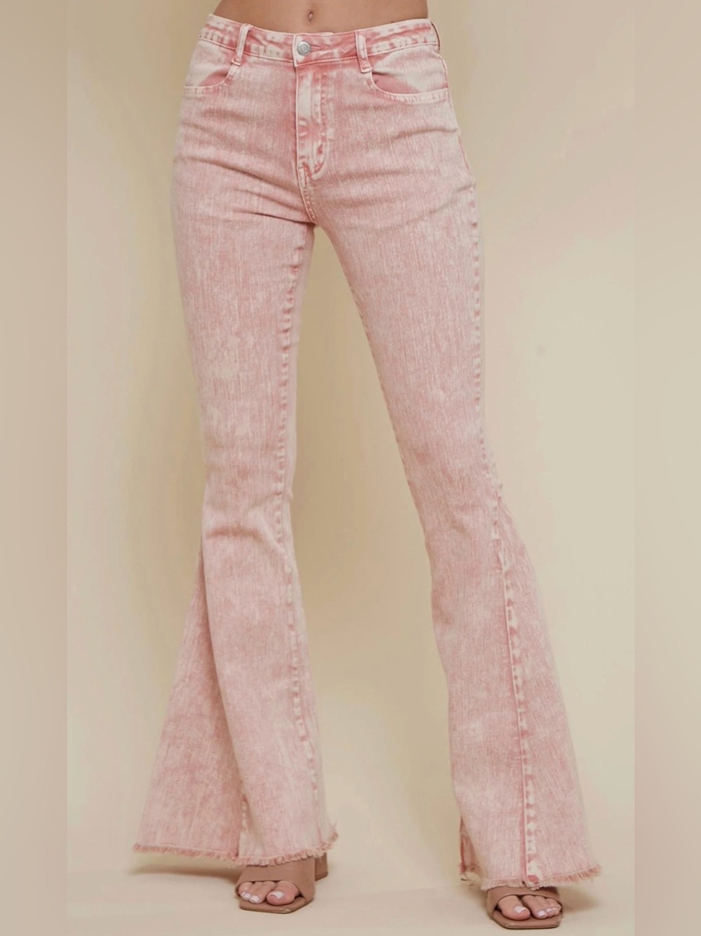 Wisteria Lane - Acid Washed Bell Bottom Jeans  size Medium